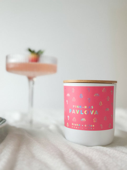 PINK-MAS Soy Candle - Pavlova